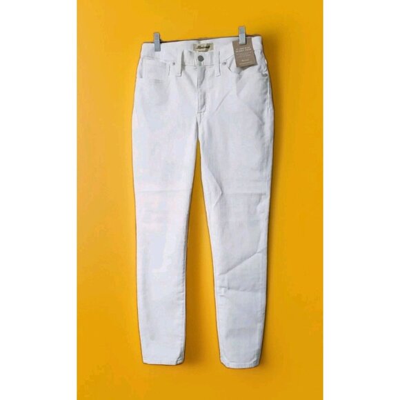 Madewell Denim - Madewell $128 9" Mid Rise Skinny Crop Jeans White Size 31 NWT New Excellent CR60